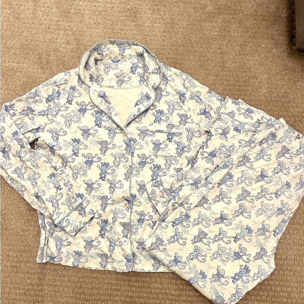 Roller Rabbit x LoveShackFancy Collab Pajama Set- Blue & White! RARE LIMITED ED